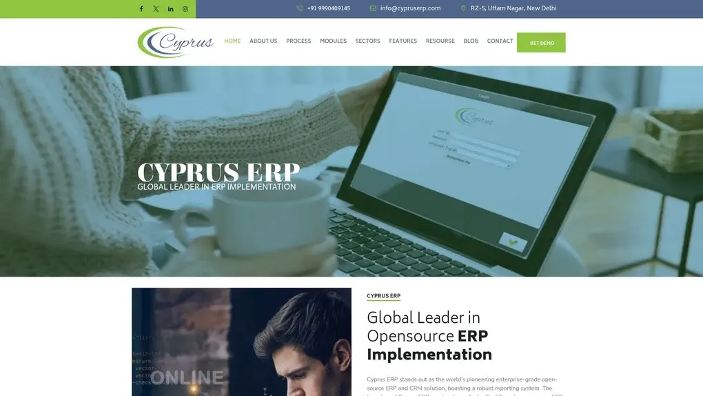 Cyprus ERP screenshot