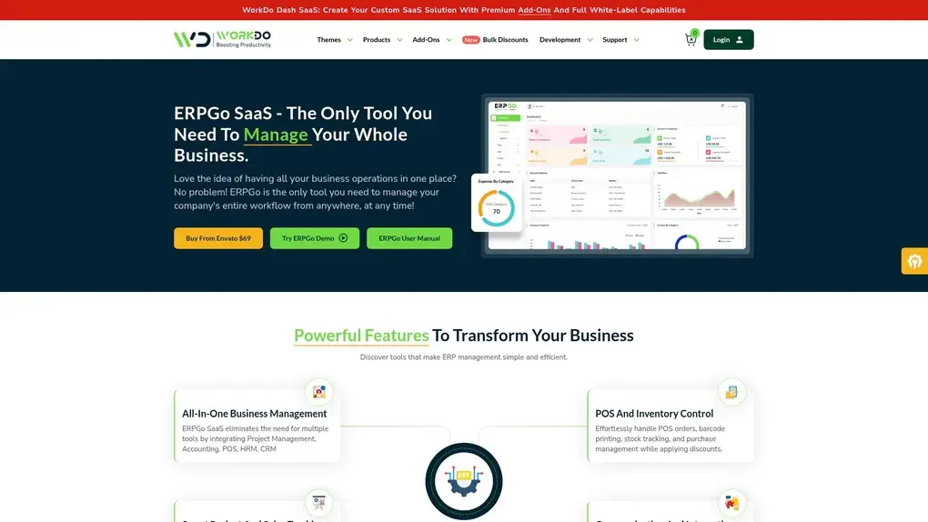 ERPGo SaaS screenshot