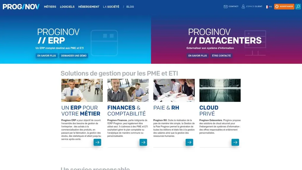 Proginov ERP screenshot