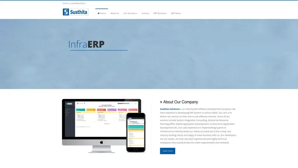 InfraERP screenshot