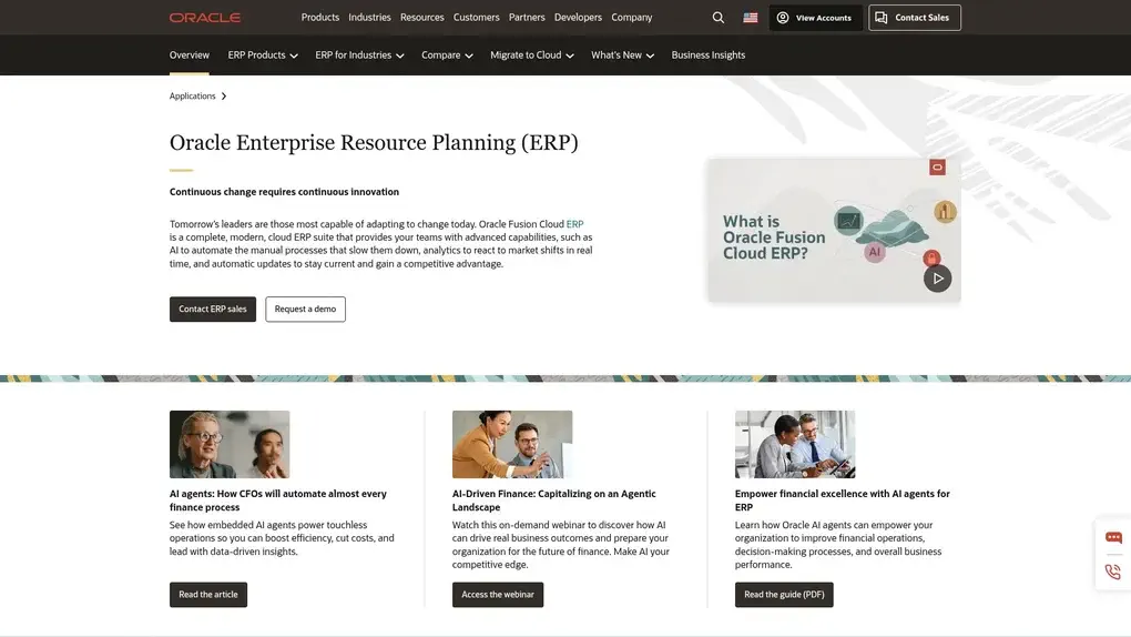 Oracle Fusion Cloud ERP screenshot