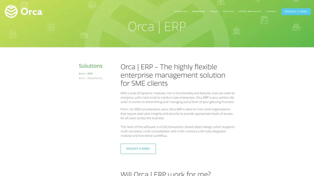 Orca ERP screenshot